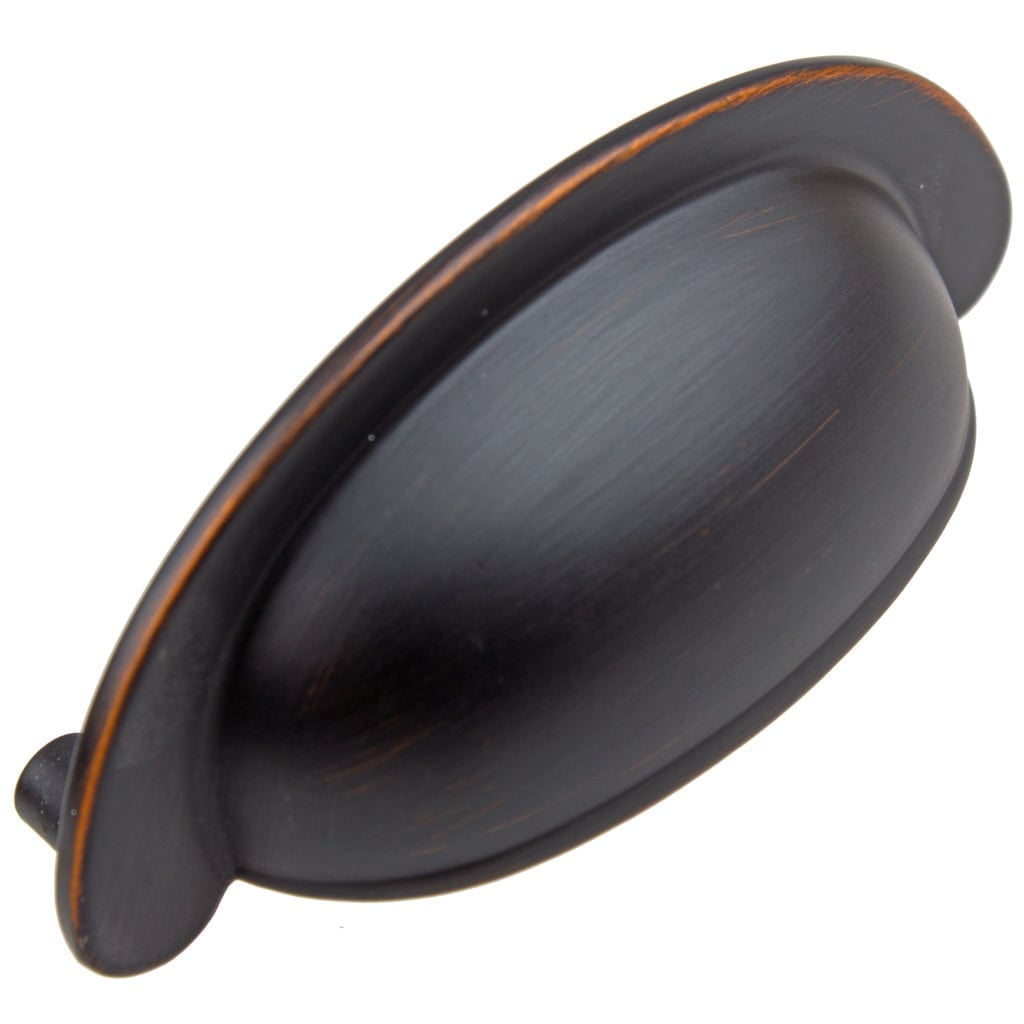 Oil Rubbed Bronze Traditional Cup Pull with Mounting Hardware