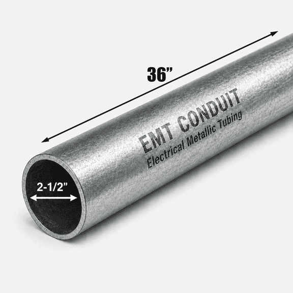 2-1/2 in. Diameter x 36 in. Length Galvanized Steel EMT Conduit Pipe