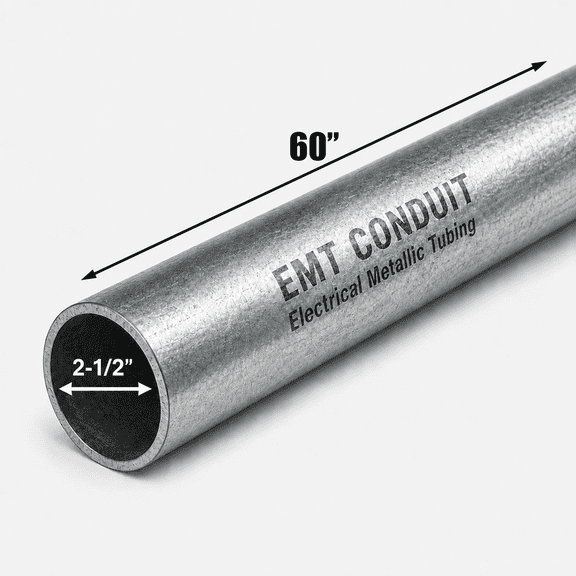 2-1/2 in. Diameter x 60 in. Length Galvanized Steel EMT Conduit Pipe