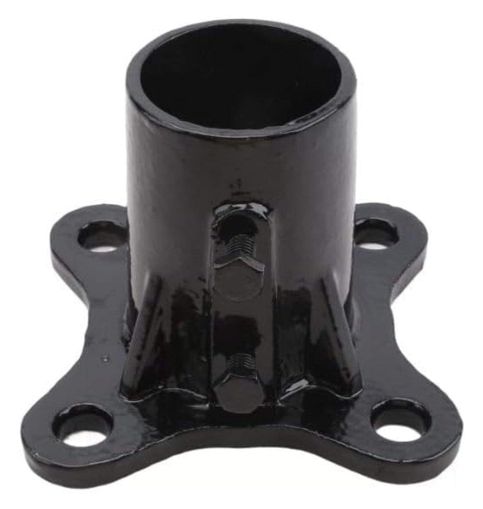 2 1/2" Floor Flange - 2 3/8" OD Black Steel Post Base with Set Screws ...