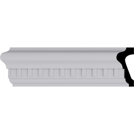 2 1/2"H x 1 1/8"P x 94 1/2"L Swindon Dentil Chair Rail