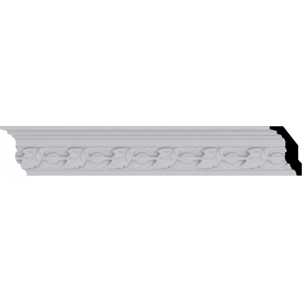 White Polyurethane Decorative Crown Moulding 94.5"