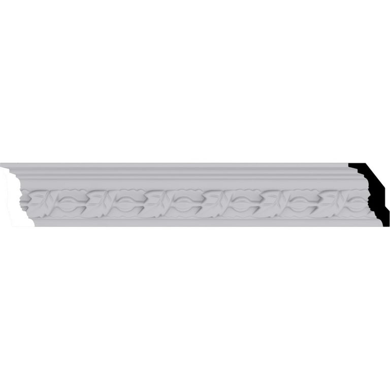 Ekena Millwork 2-5/8 in. x 2-3/4 in. x 94-1/2 in. Polyurethane Ashur Crown Moulding