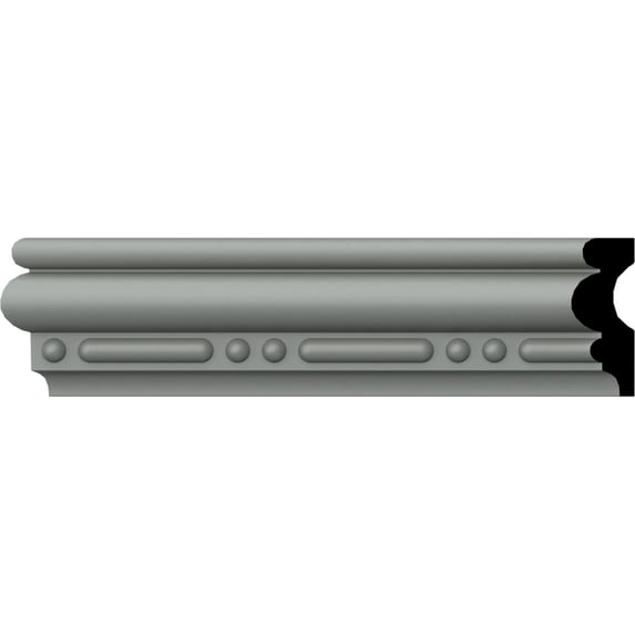 2 1/2"H x 1"P x 94 1/2"L Bead & Barrel Panel Moulding