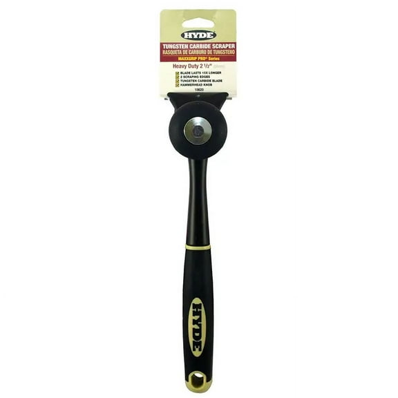 2-1/2" Hyde Tools 10620 Maxxgrip Pro Heavy Duty Carbide Scraper, 2-Edge Blade w/ Pull Knob