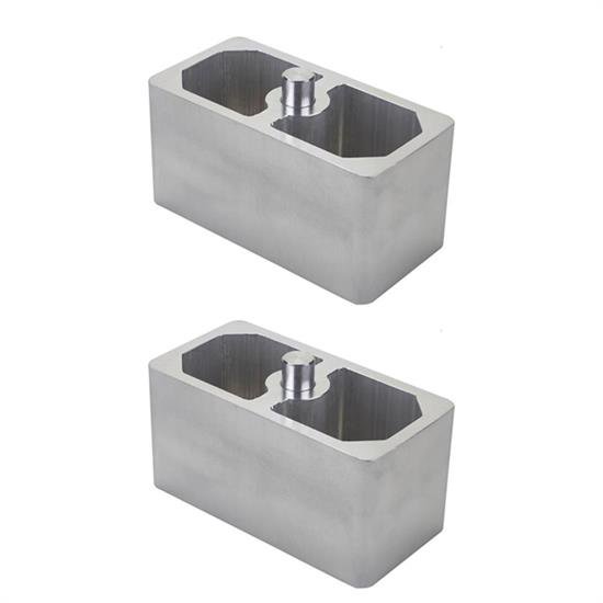 2-1/2 Inch Aluminum Extruded Leaf Spring Lowering Blocks - 2 Pack