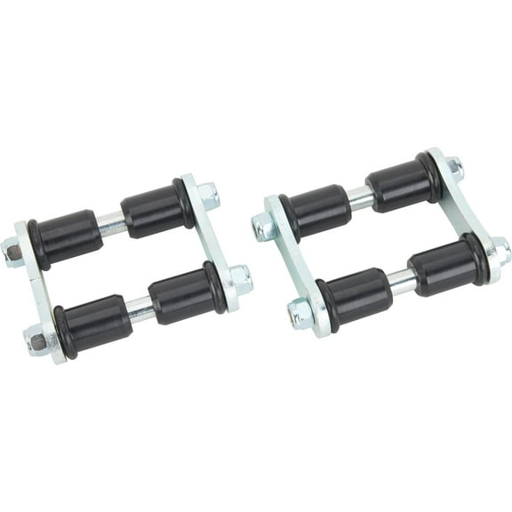 Speedway Motors 2-1/2 Inch Rear Spring Shackles for 2.5 Inch Wide Leaf Springs, Heavy Duty Steel Construction with Zinc-Plated Finish and Nylon Bushings, Pair