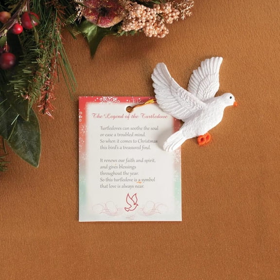 2 1/2" Legend of the Turtle Dove Resin Christmas Ornaments with Card for 12