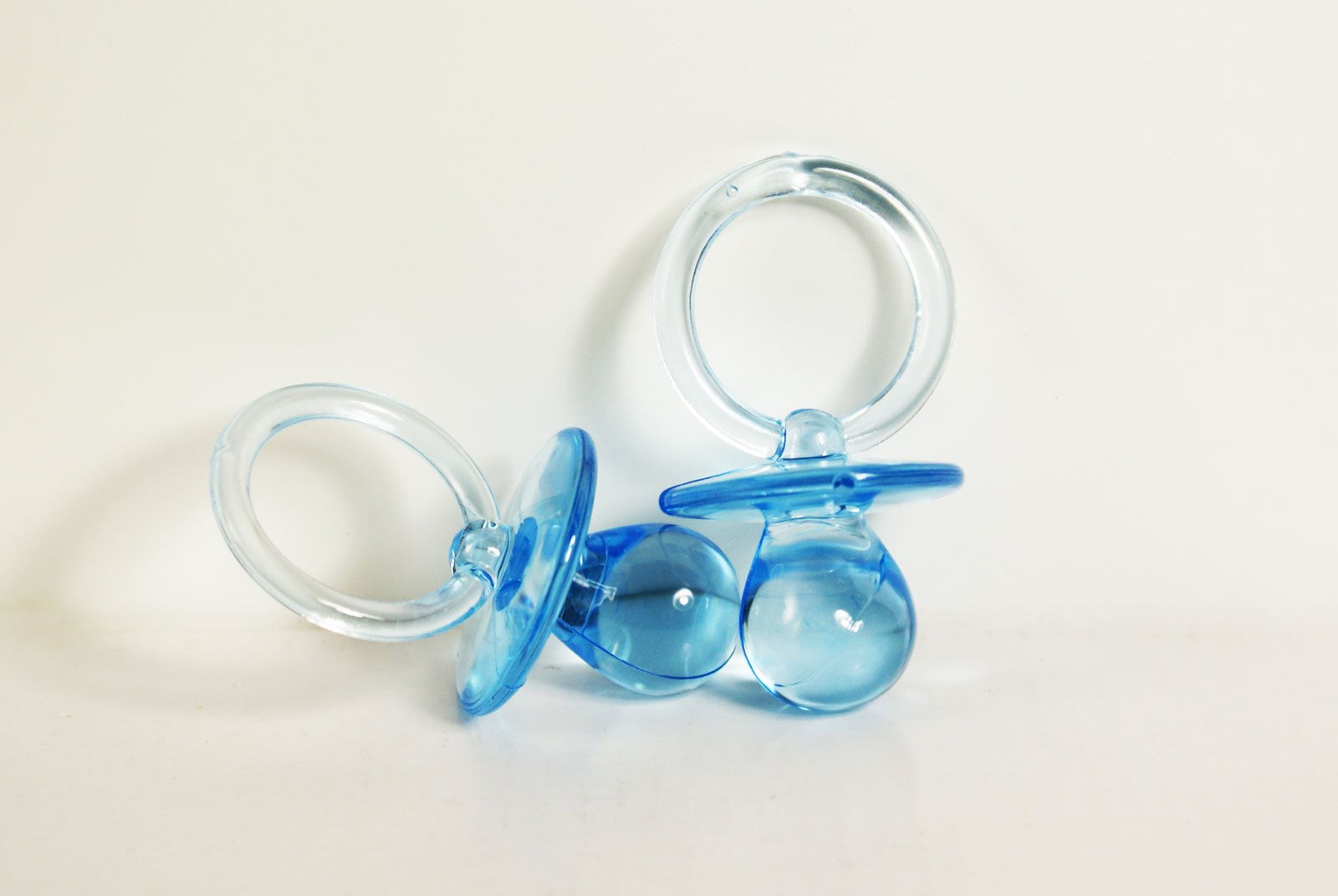 2-1/2" Mini Clear Pacifiers Baby Shower Game Party Decoration Favors (Blue, 12pcs)