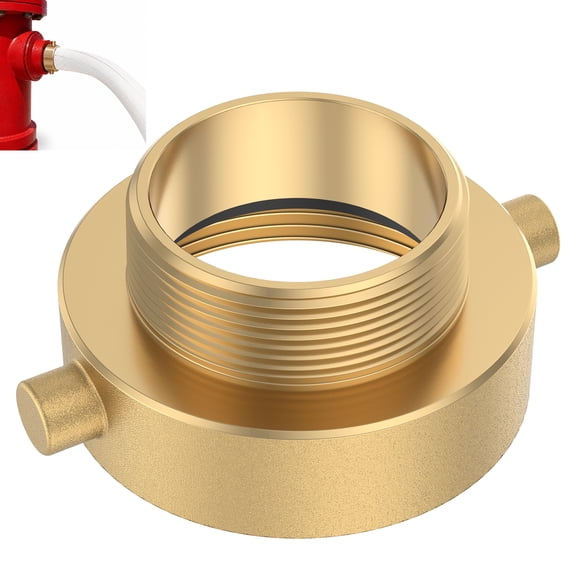 2-1/2" NH (NST) Female x 2" NPT Male Solid Brass Fire Hydrant Adapter - Pin Lug Quick Connect, NST to NPT Fire Hose Coupling for Water Pipes