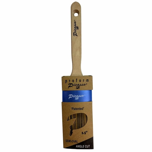 2-1/2" Proform G2-PIC1-2.5 Generation 2 Picasso PBT/Nylon Blended Filament, Chisel Tip, Angled Cut, Standard Handle Paint Brush