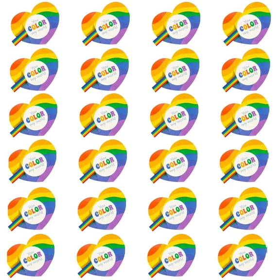 2 1/2" Rainbow Crayon You Color My World Valentine Exchanges with Card for 24