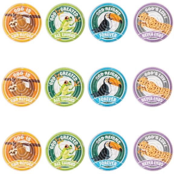 2 1/2" Rainforest VBS Animal Plastic Maze Puzzles 12 Pc.