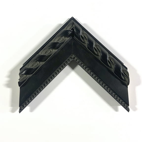 2 1/2" Readymade Wood Picture Frame (Spiraled Black) (8x8, Add Acrylic & Backing)