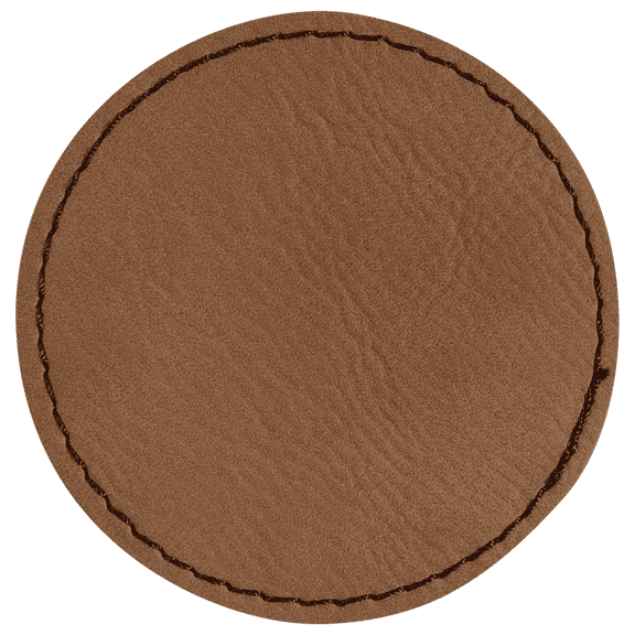 2 1/2" Round DARK BROWN/BLACK Blank Laserable Leatherette Patch with Adhesive-Pack of 6 DARK BROWN/BLACK