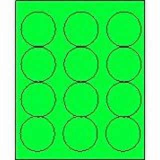 2 1/2" Round Fluorescent Green Labels for Laser Printers, Inkjet Printers or Copier Machines. (GLC250FG)