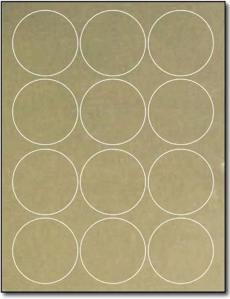 2 1/2" Round Gold Foil Labels for Laser Printers 10 Sheets / 120