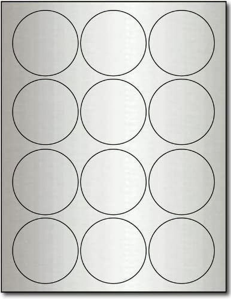 2 1/2" Round Silver Foil Labels for Laser Printers - 10 Sheets / 120 Labels - Walmart.com