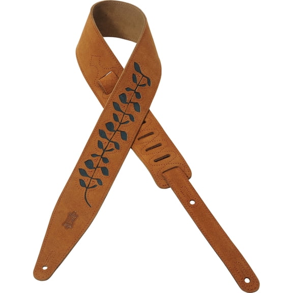 Levy's Leathers MS317WV-HNY 2 1/2" Suede Leather Guitar Strap, Honey