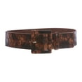thumbnail image 1 of 2 1/2" Two Tone Faux Alligator High Waist Patent Square Leather Belt, 1 of 2