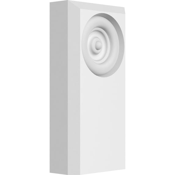 2 1/2"W x 5"H x 1"P Standard Foster Bullseye Plinth Block with Beveled Edge