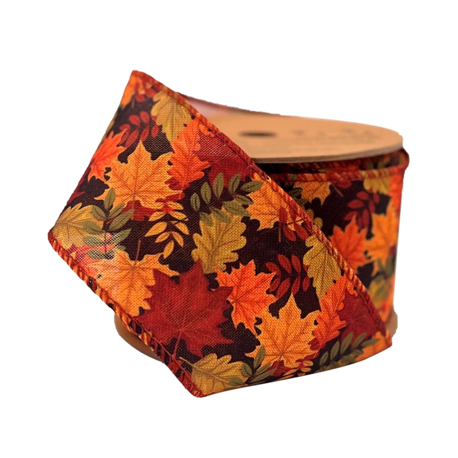 Maple Ribbon Coord LaRibbons 2 1/2 Wired Ribbon | Maple Leaf Black/Multi | 10 Yard Roll ...