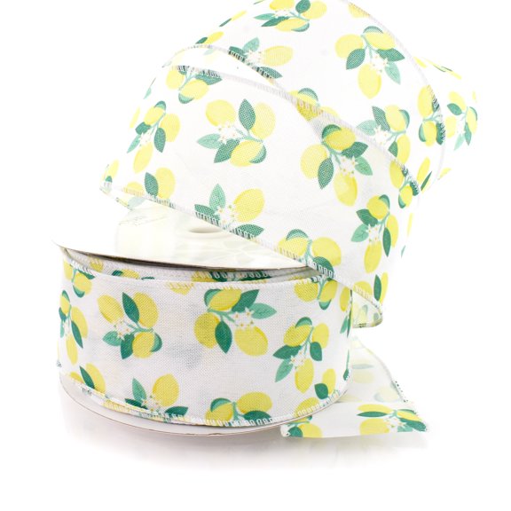 2 1/2" Wired Ribbon Simply Lemons 10 Yards