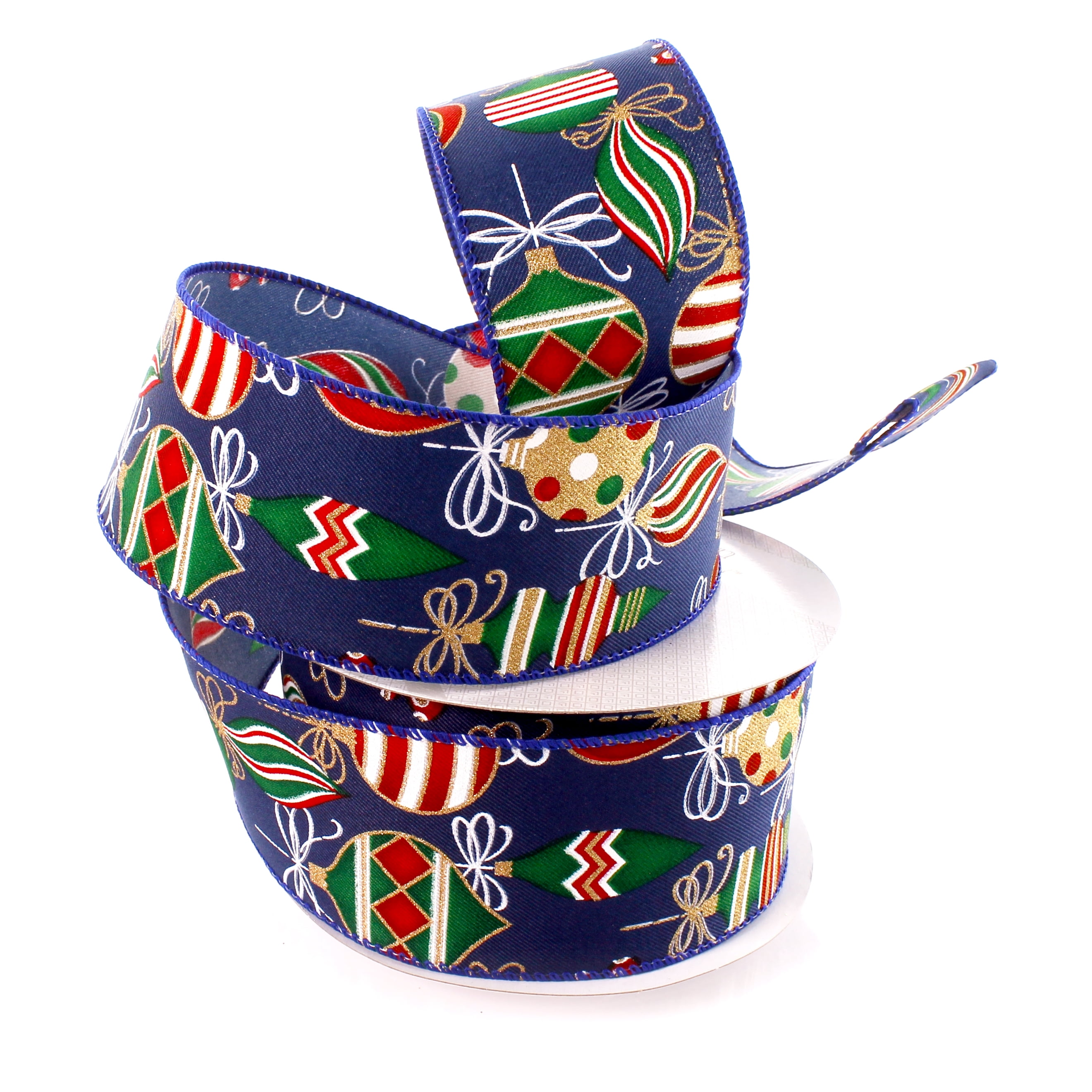 2 1/2" Wired Ribbon Vintage Ornaments 25 Yards