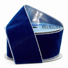 2 1/2" X 10 Yards Soft Velvet with Metallic Back Wired Ribbon -Royal