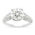 thumbnail image 1 of 2 1/2 ct. t.w Center 8.5MM Round Cut Lab Created Moissanite Diamond Multi Row Engagement Ring In 14K Solid White Gold Jewelry For Women (G-H Color, VVS1 Clarity, 2.50 Cttw)-9, 1 of 7