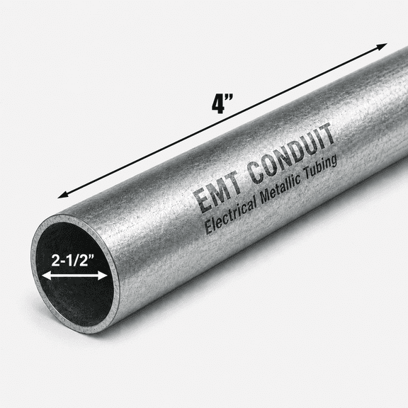 2-1/2 in. Diameter x 4 in. Length Galvanized Steel EMT Conduit Pipe
