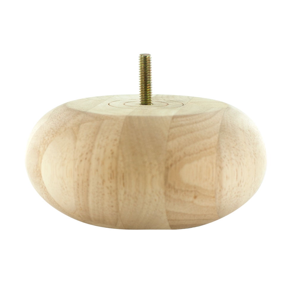2-1/2 in x 5-1/2 in Unfinished Solid Hardwood Round Bun Foot
