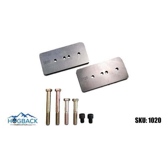 2-1/2 inch wide axle relocation plates, 3/8 Inch Center Pin