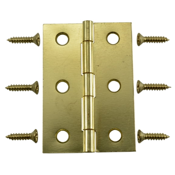 2-1/2 x 1-9/16" Bright Brass Plated Steel Butt Hinges (4 pcs.)