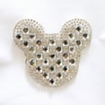 thumbnail image 1 of 2 1/2" x 2 1/2" (6cm x 6cm) Iron-On Rhinestone Mickey Mouse # APPL05, Classic Silver #SILV (Grey Silver) Set of 2, 1 of 1
