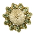 thumbnail image 1 of 2 1/2" x 2 1/2" (6cm x 6cm) Sew-On Chenille Rosette # AXROS, Lemongrass Gold #LX02 (Light Gold, Yellow Gold, Sage Green) Set of 2, 1 of 1