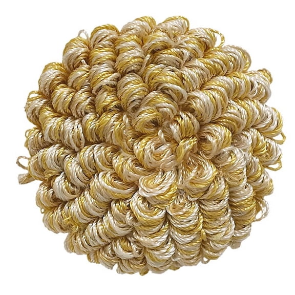 2 1/2" x 2 1/2" (6cm x 6cm) Sew-On Crown Rosette # BRROS, Ivory Beige Gold #2523 (Yellow Gold, White Ivory, Light Beige) Sold Individually