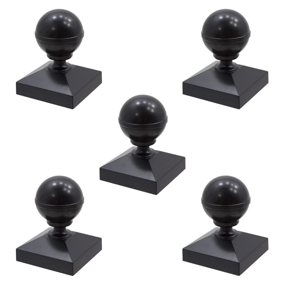 2 1/2" x 2 1/2" Square Black Aluminum Post for Aluminum Fence Posts | Black Post (5 Pack)