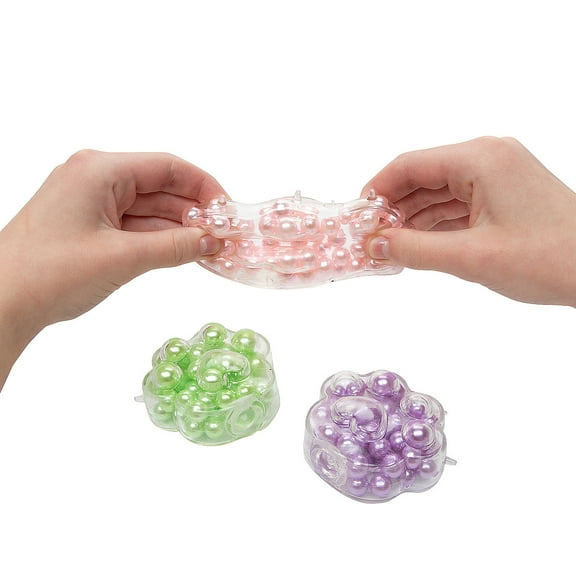 2 1/2" x 2 3/4" Paw Print ASMR Bead Fidget Stress Toys - 12 Pieces