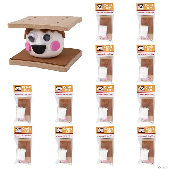 2 1/2" x 2" S'more Character Air Dry Clay Craft Kits - Makes 12
