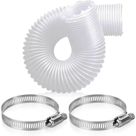 2-1/2" x 3' Ultra Flex Dust Collection Puncture Resistant PVC Dust Collection Hose with 2 Stainless Steel Hose Clamps 2.5 dust collection hose