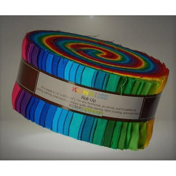 2-1/2in Strips Roll Up Kona Cotton Solids Classic Palette 41Pcs