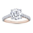 thumbnail image 1 of 2 1/3 Carat Round Cut Lab Created Moissanite Diamond Solitaire Engagement Wedding Ring In 14K Rose Gold Over Sterling Silver(G-H Color,2.30 Cttw)-6.5, 1 of 8
