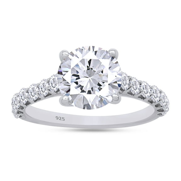 2 1/3 Carat Round Cut Lab Created Moissanite Diamond Solitaire Engagement Wedding Ring In 14K White Gold Over Sterling Silver(G-H Color,2.30 Cttw)-4