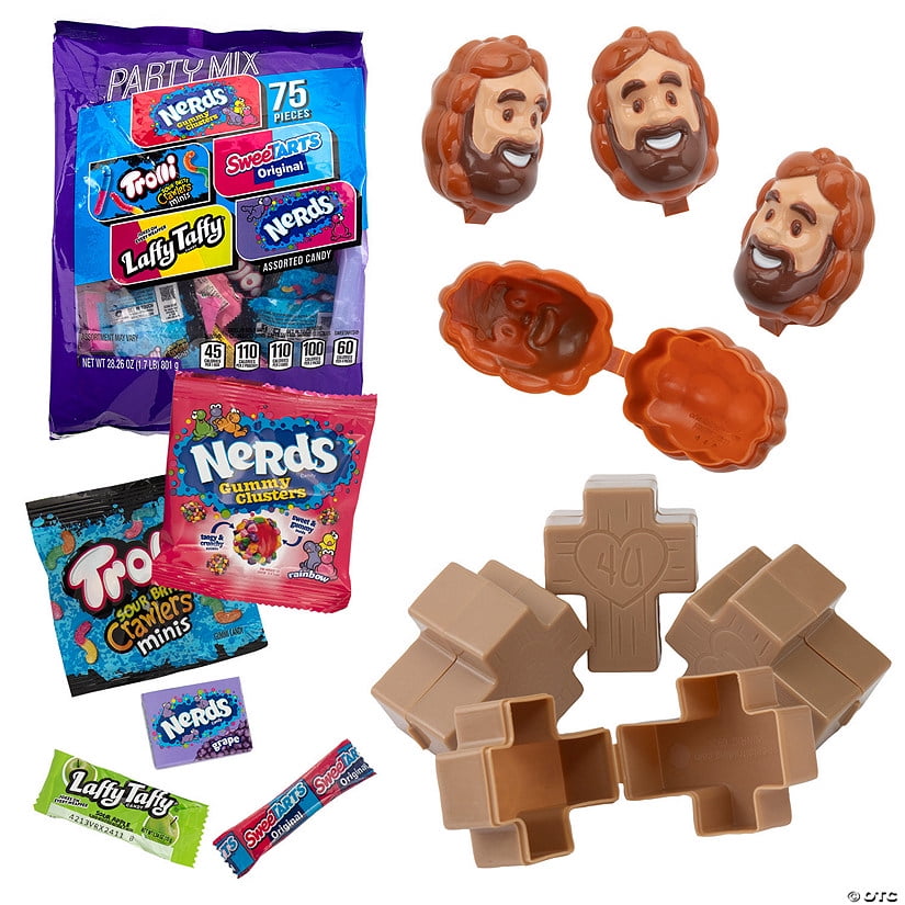 2 1/4" Bulk 198 Pieces Religious Candy & Plastic Easter Egg Assortment Kit
