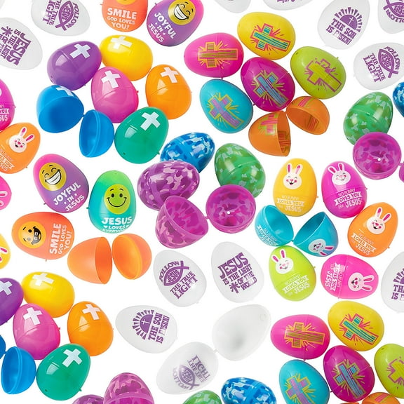 2 1/4" Bulk 864 Pieces Religious Plastic Easter Egg Assortment