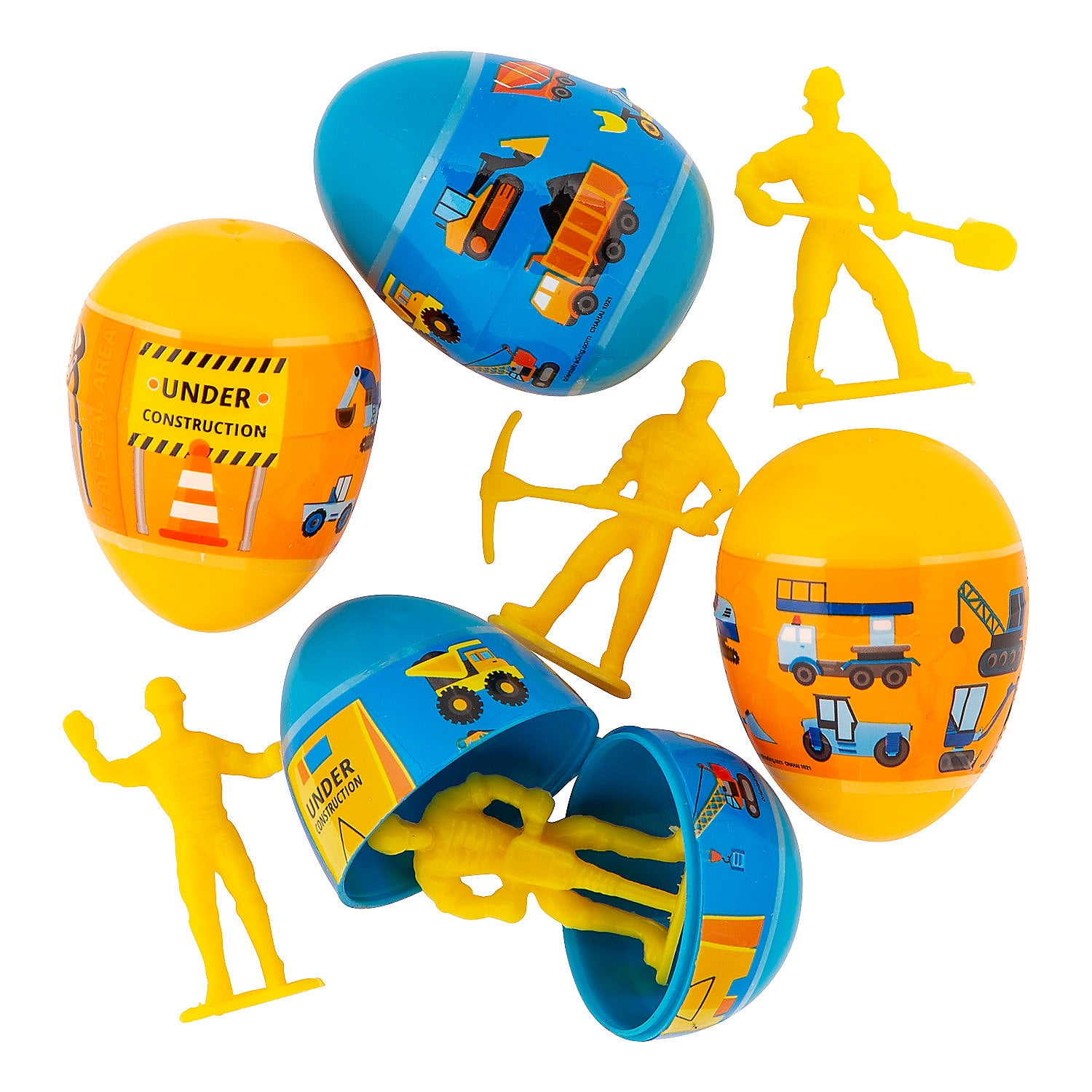 2 1/4" Bulk Construction Toy-Filled Plastic Easter Eggs – 144 Pieces