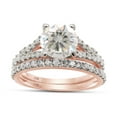 thumbnail image 1 of 2 1/4 CTTW Center 7.5MM Round Cut Lab Created Moissanite Diamond Wedding Band Bridal Set Ring In 10K Solid Rose Gold (G-H Color, VVS1 Clarity, 2.25 Cttw)-6, 1 of 8