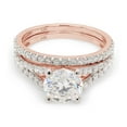 thumbnail image 1 of 2 1/4 CTTW Center 7.5MM Round Cut Lab Created Moissanite Diamond Wedding Band Bridal Set Ring In 10K Solid Rose Gold (G-H Color, VVS1 Clarity, 2.25 Cttw)-10, 1 of 8