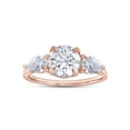 thumbnail image 1 of 2 1/4 Carat 7.5MM Round & 6X4MM Pear Cut Lab Created Moissanite Diamond 3-Stone Engagement Ring For Women In 14K Rose Gold Over Sterling Silver (G-H Color, VVS1 Clarity, 2.25 Cttw)-5, 1 of 7